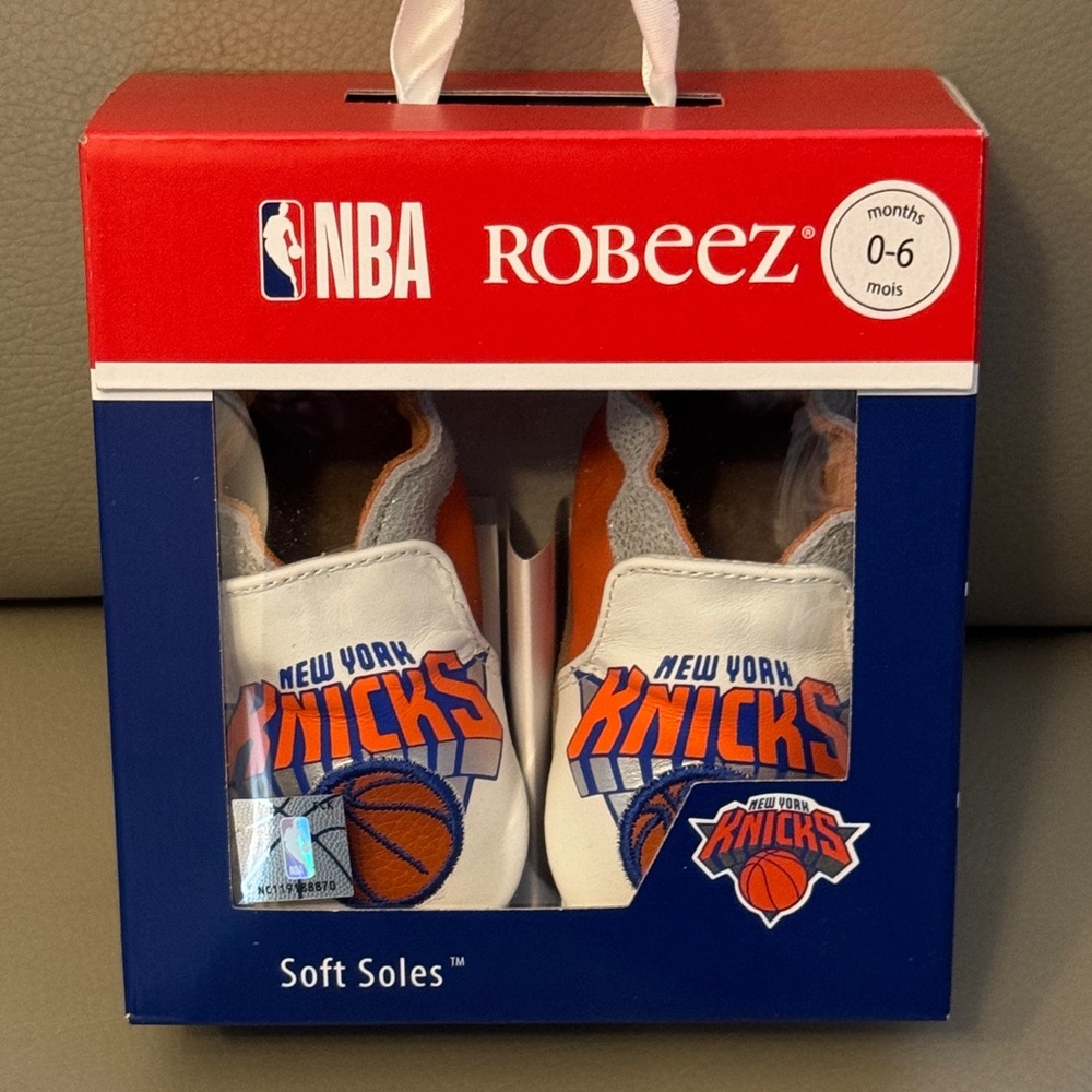 Robeez White and Orange New York Knicks Baby Soft Soles